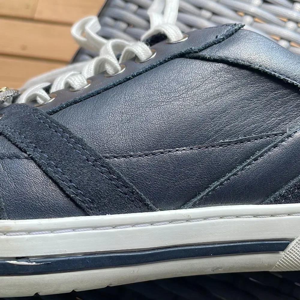 Versace mens navy blue tennis shoes